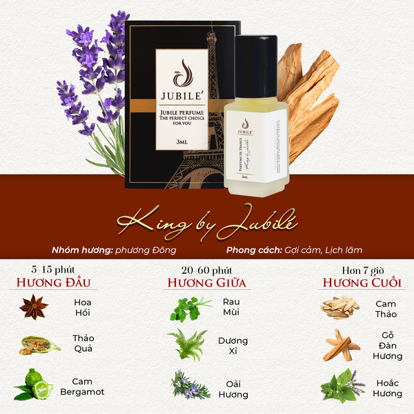  King by Jubilé - Tinh Dầu Nước Hoa Cao Cấp Mini Size 3ml, 12ml Dạng Lăn 