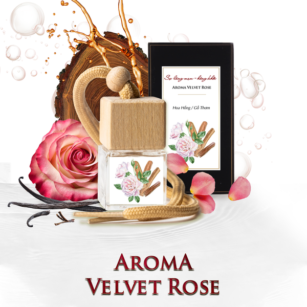  Aroma Velvet Rose  - Tinh Dầu Dạng Treo Khuếch Tán Cao Cấp 10ml, Tinh Dầu Thơm Khử Mùi Ô Tô, Phòng Ngủ, Tủ Quần Áo Sang Trọng 