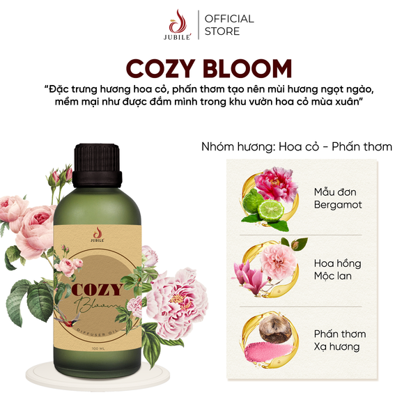  Cozy Bloom -  Tinh Dầu Xông Máy, Tinh Dầu Thơm Phòng Thiên Nhiên 100ml Cao Cấp, Sang Trọng 