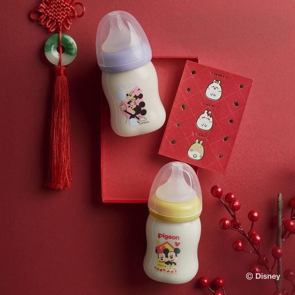 Bình Sữa Pigeon Softouch PP Plus Disney Baby  - Màu Vàng 160ml/240ml