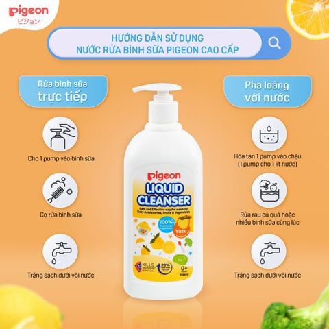 Nước Rửa Bình Sữa Pigeon Hương Yuzu (New 2022)
