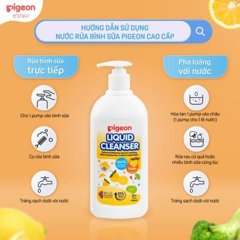 Nước Rửa Bình Sữa Pigeon Hương Yuzu (New 2022)