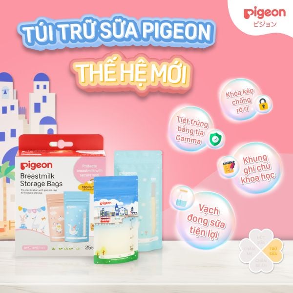 Túi Trữ Sữa Họa Tiết Hoạt Hình Pigeon 180ml