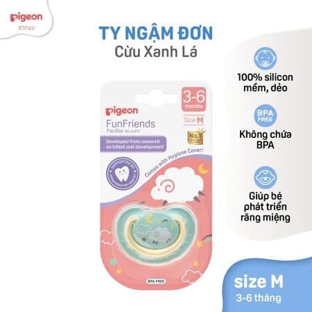 Ty ngậm đơn Funfriends Pigeon nhiều hoạ tiết - Size ( S/M/L) - Phiên bản mới 2024