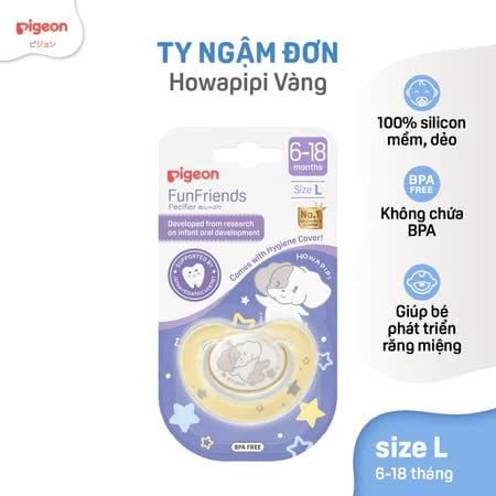 Ty ngậm đơn Funfriends Pigeon nhiều hoạ tiết - Size ( S/M/L) - Phiên bản mới 2024
