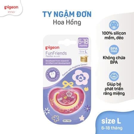 Ty ngậm đơn Funfriends Pigeon nhiều hoạ tiết - Size ( S/M/L) - Phiên bản mới 2024