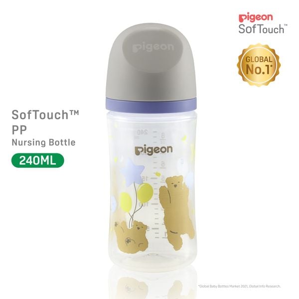 Bình sữa Pigeon PP Plus thế hệ III Hình Thú 160ml/240ml