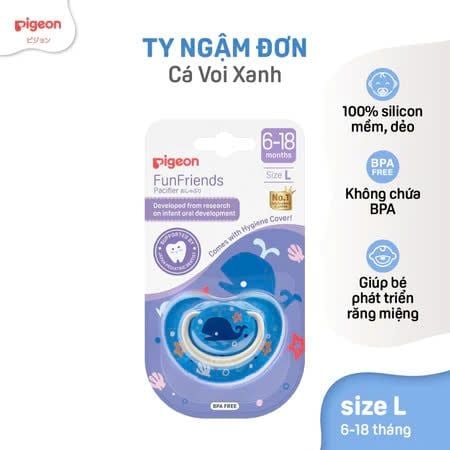 Ty ngậm đơn Funfriends Pigeon nhiều hoạ tiết - Size ( S/M/L) - Phiên bản mới 2024