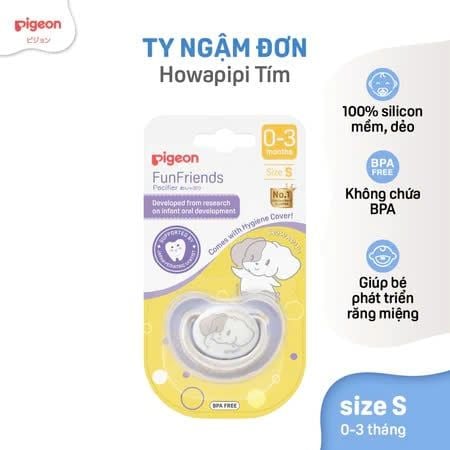 Ty ngậm đơn Funfriends Pigeon nhiều hoạ tiết - Size ( S/M/L) - Phiên bản mới 2024