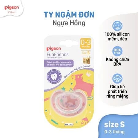 Ty ngậm đơn Funfriends Pigeon nhiều hoạ tiết - Size ( S/M/L) - Phiên bản mới 2024