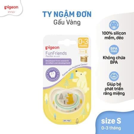 Ty ngậm đơn Funfriends Pigeon nhiều hoạ tiết - Size ( S/M/L) - Phiên bản mới 2024