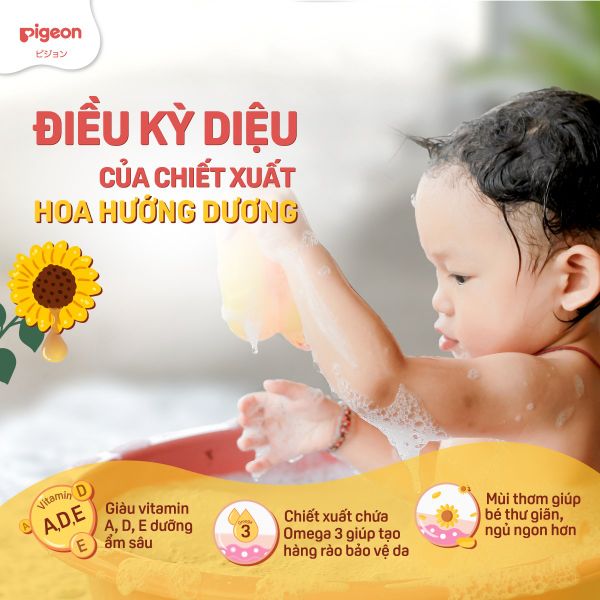 Tắm Gội Dịu Nhẹ Pigeon Hoa Hướng Dương 200Ml