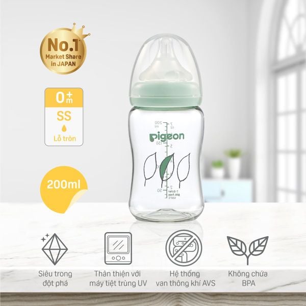 Bình sữa Pigeon T-Ester Plus – Chiếc Lá 200ml/300ml