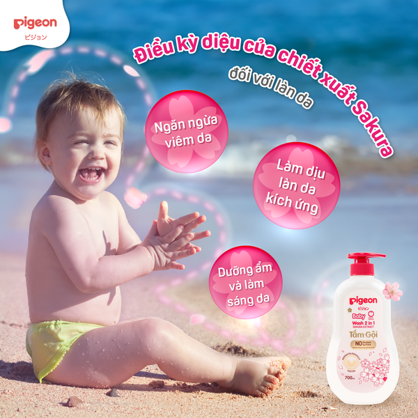 Tắm Gội Dịu Nhẹ 2 in 1 Sakura Pigeon 700ml
