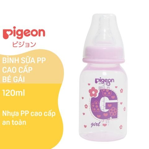 Bình sữa Pigeon PP Cao cấp Bé gái 120 ml