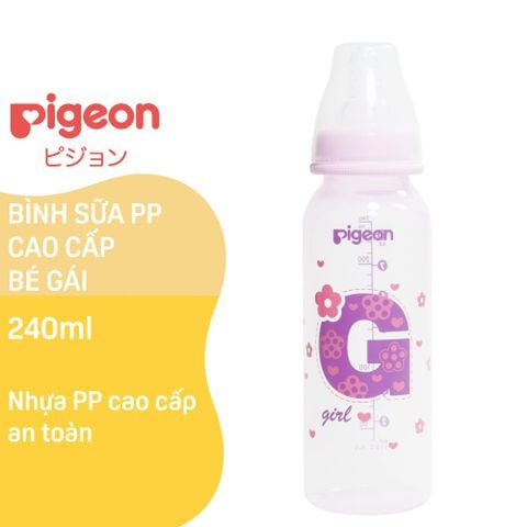 Bình Sữa PP Pigeon Cao Cấp Bé Gái 240Ml