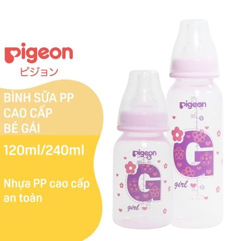 Bình Sữa PP Pigeon Cao Cấp Bé Gái 240Ml