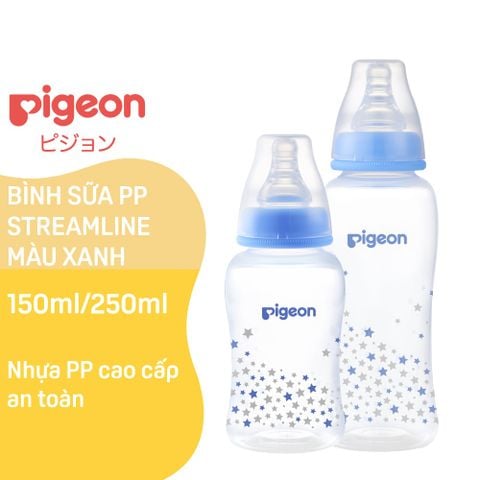 Bình sữa Pigeon PP Streamline ngôi sao xanh 150 ml (S)