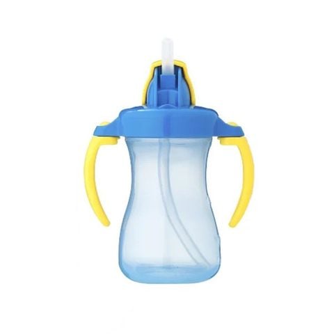 Bình Uống Nước Tay Cầm Có Ống Hút Xanh Dương Pigeon 150Ml