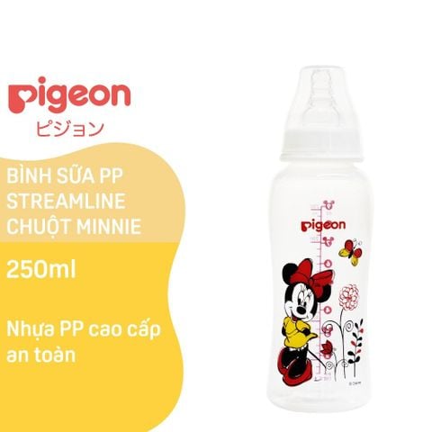 Bình sữa Pigeon PP Streamline hình chuột Minnie 250 ml