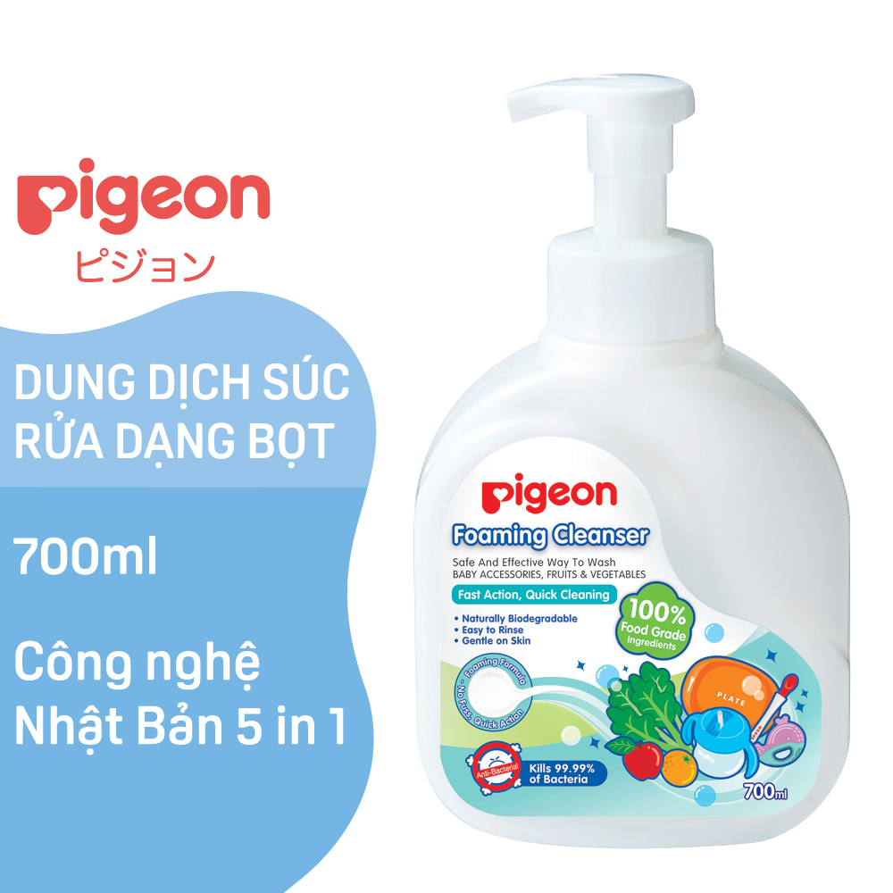 Dung Dịch Súc Rửa Bình Sữa Dạng Bọt Pigeon 700ml
