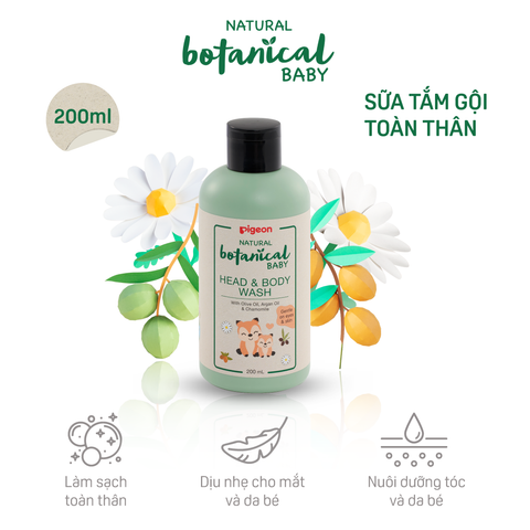 Sữa Tắm Gội Toàn Thân Cho Bé Natural Botanical 200ml (HSD 04/2027)