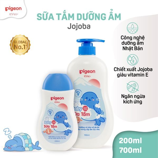 Sữa Tắm Gội Pigeon Jojoba / Hoa Hướng Dương 200ml/700ml - Bao bì mới 2024