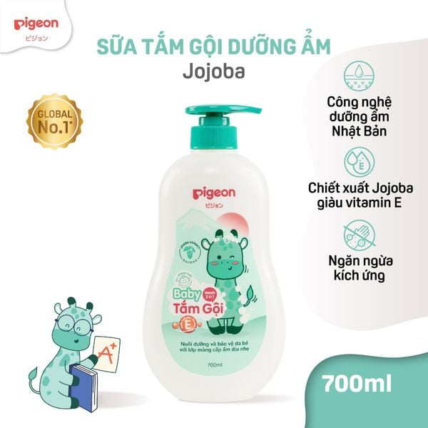 Sữa Tắm Gội Pigeon Jojoba / Hoa Hướng Dương 200ml/700ml - Bao bì mới 2024