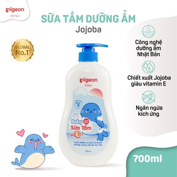 Sữa Tắm Gội Pigeon Jojoba / Hoa Hướng Dương 200ml/700ml - Bao bì mới 2024