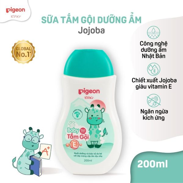 Sữa Tắm Gội Pigeon Jojoba / Hoa Hướng Dương 200ml/700ml - Bao bì mới 2024