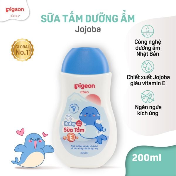 Sữa Tắm Gội Pigeon Jojoba / Hoa Hướng Dương 200ml/700ml - Bao bì mới 2024