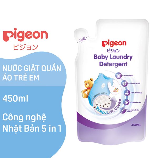 Nước Giặt Quần Áo Trẻ Em Pigeon Túi 450ML