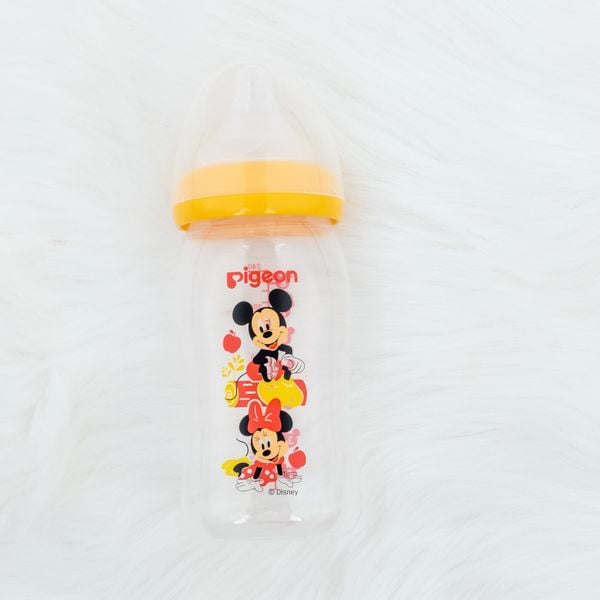 Bình Sữa Pigeon Softouch PP Plus Disney Baby  - Màu Vàng 160ml/240ml