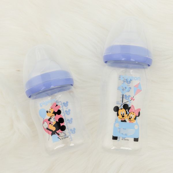 Bình Sữa Pigeon Softouch PP Plus Disney Baby  - Màu Tím 160ml/240ml