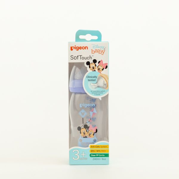 Bình Sữa Pigeon Softouch PP Plus Disney Baby  - Màu Tím 160ml/240ml