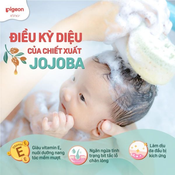 Sữa Tắm Gội Pigeon Jojoba / Hoa Hướng Dương / Sakura 200ml - Bao bì mới