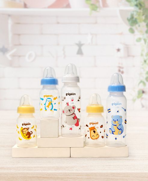 Bình sữa Pigeon PP Tiêu chuẩn Họa Tiết 120ml/240ml (CÓ HỘP)