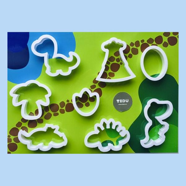  Khuôn ấn Khủng long chơi kèm bột nặn an toàn TEDU 