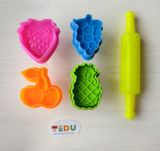  Khuôn Trái cây lò xo chơi kèm bột nặn an toàn TEDU 