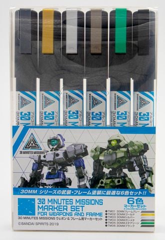 Bút Sơn Mô Hình 30 Minutes Missions Marker - TMS01 Weapon & Frame Marker Set 6 cây