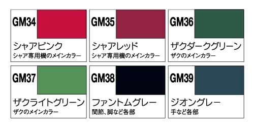 Bút Sơn Mô Hình Gundam Marker - GMS108 Zeon Set 6 cây