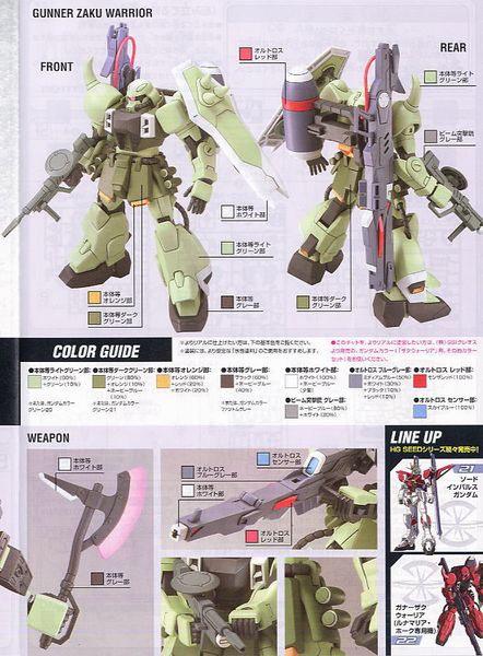 HG Seed 1/144 Gunner Zaku Warrior