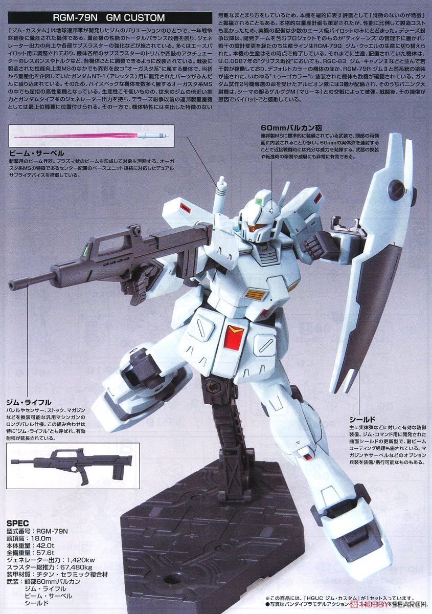 BANDAI] MÔ HÌNH LẮP RÁP GUNDAM HG 120 1/144 RGM-79N GM CUSTOM HGUC Gunpla Ch%c3%8dnh H%c3%83ng Nh%e1%ba%act B%e1%ba%a2n I.119578993