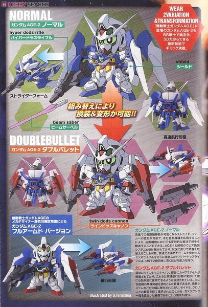 SD BB 371 GUNDAM AGE 2 - NORMAL / DOUBLE BULLET