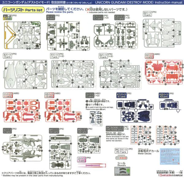 Mega Size Model 1/48 Unicorn Gundam - Destroy Mode