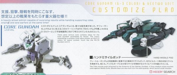 HGBD:R 1/144 CORE GUNDAM G3 COLOR & VEETWO UNIT
