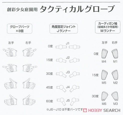 1/12 Little Armory LAOP08 Sosai Girls' Garden Tactical Gloves - Black