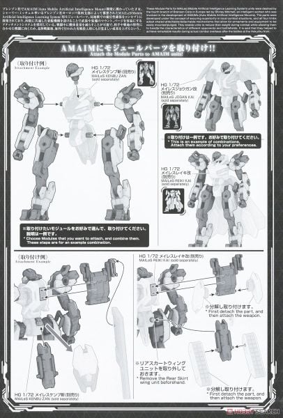 HG 1/72 Phụ kiện AMAIM Warrior at the Borderline Weapon Set 4 Multi Joint Frame