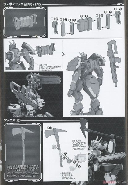 HG 1/72 Phụ kiện Kyoukai Senki AMAIM Warrior at the Borderline Weapon Set 6
