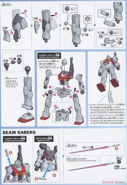 HG GTO 1/144 GM - SHOULDER CANNON / MISSILE POD